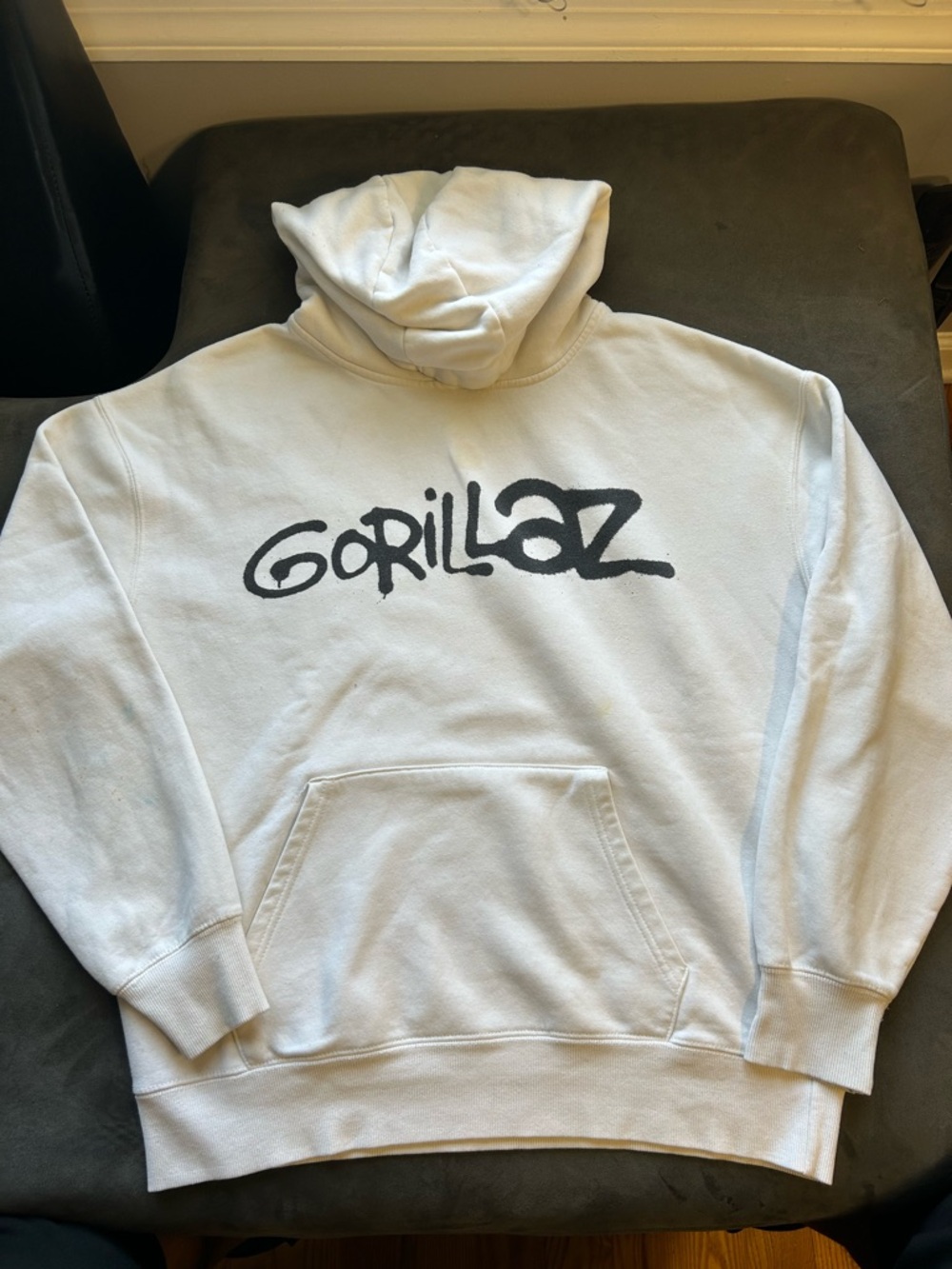 Gorillaz White Logo Pullover Hoodie - Men's Casual Sweatshirt